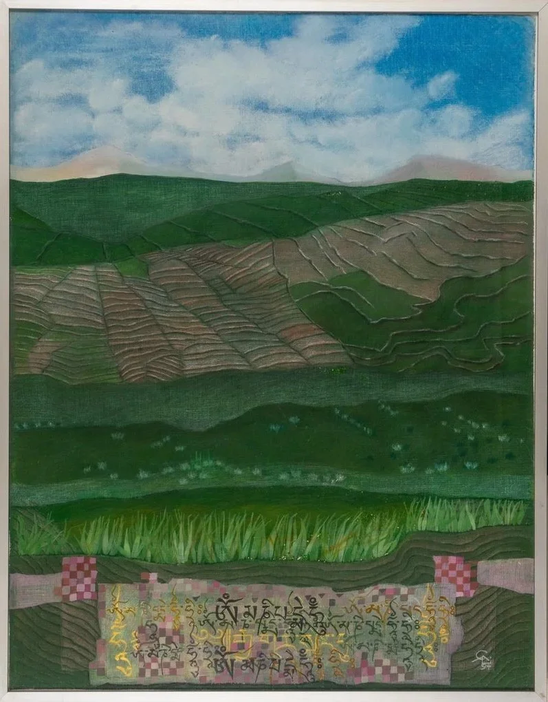Editha Tamms-Linnemann, Reise ins verlorene Tal, 1994. Landschaftstriptychon aus dem digitalen Werkverzeichnis.