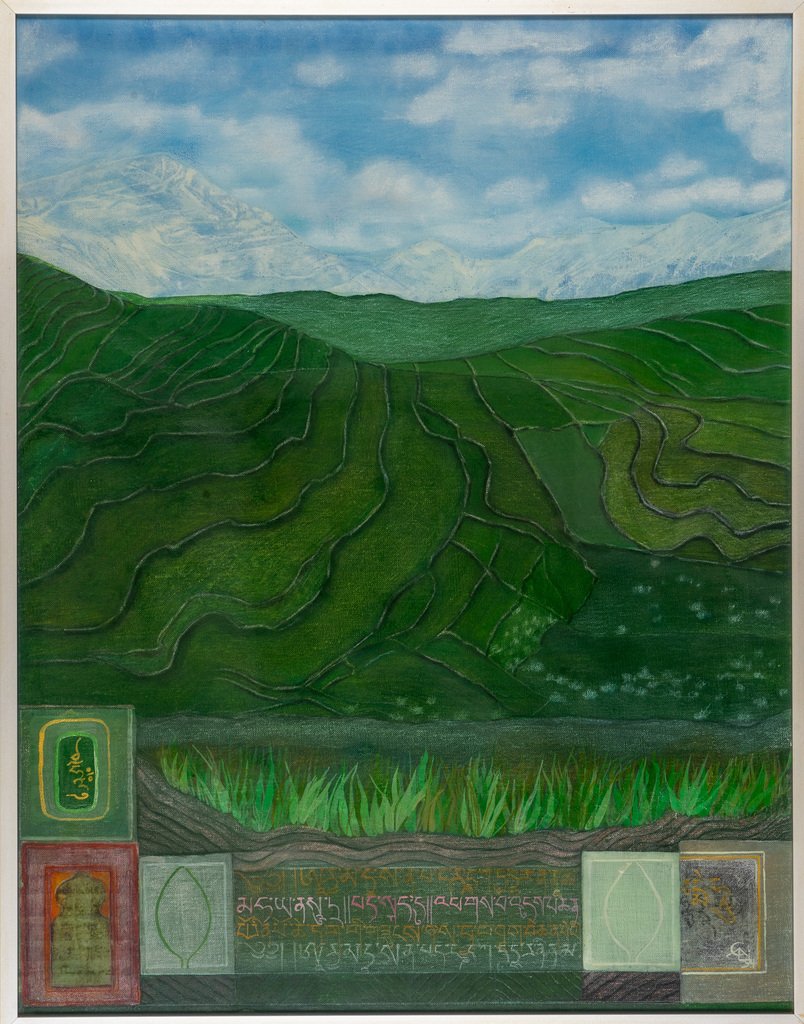 Editha Tamms-Linnemann, Reise ins verlorene Tal, 1994. Landschaftstriptychon aus dem digitalen Werkverzeichnis.