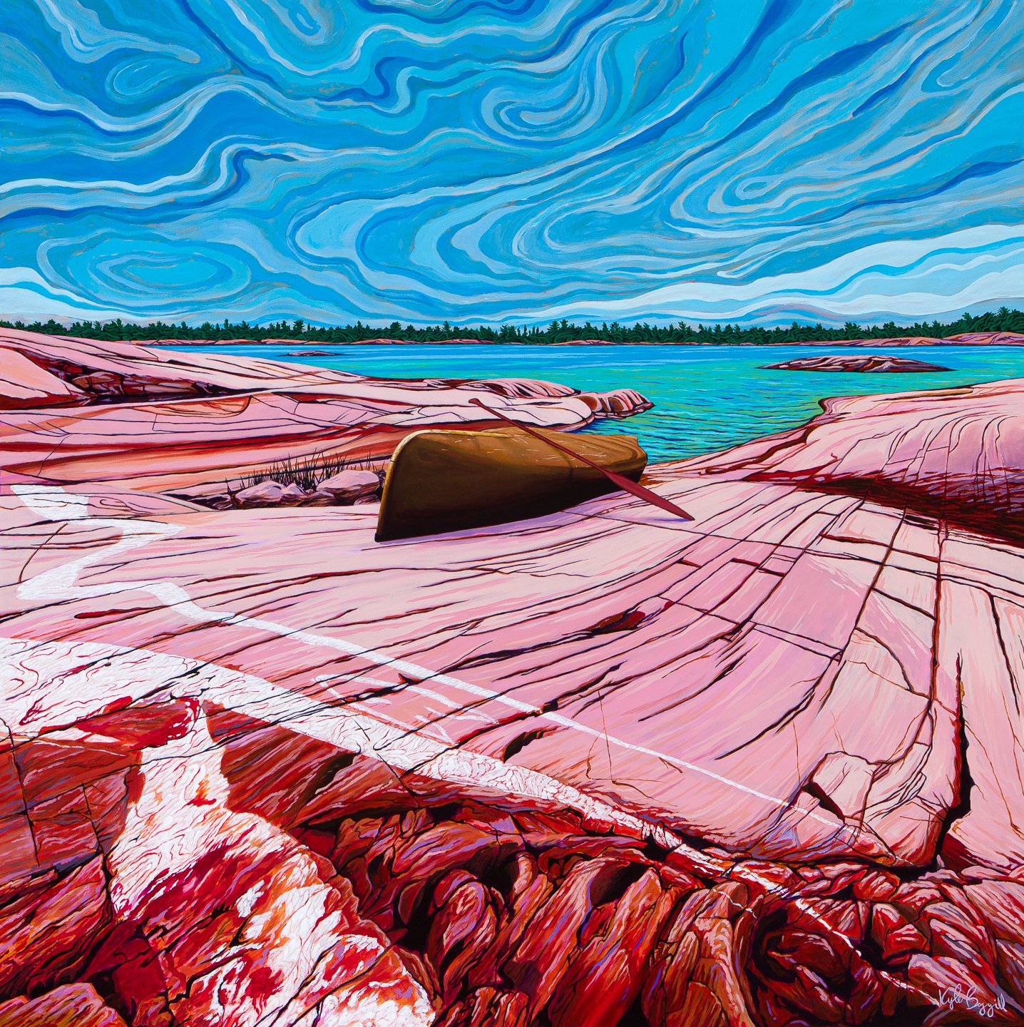Quartz Vein, Acrylic on canvas, 48 x 48