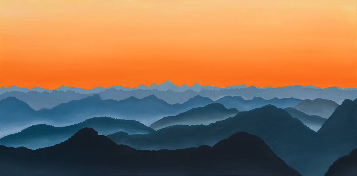 Evening Range, Oil on canvas, 48 x 24