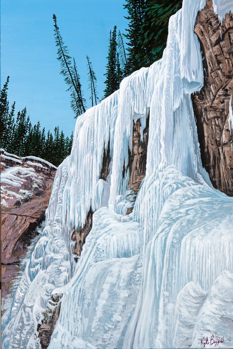 Waterfall Ice, Acrylic on canvas, 24 x 30