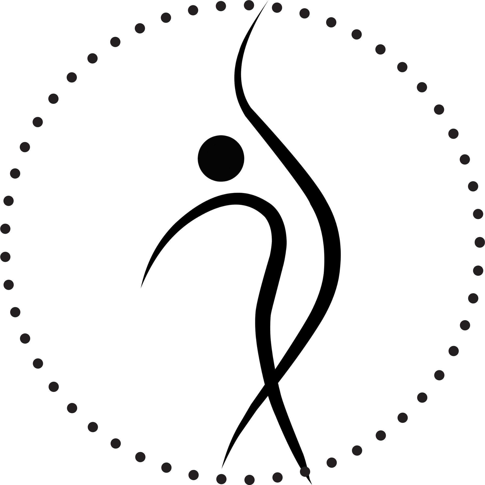 Geometric drawing of an outline square with sections divided by vertical, horizontal, and circle lines.