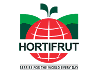 Logo of Hortifruit featuring a stylized globe with a fruit on top, and the text 'HORTIFRUIT'.