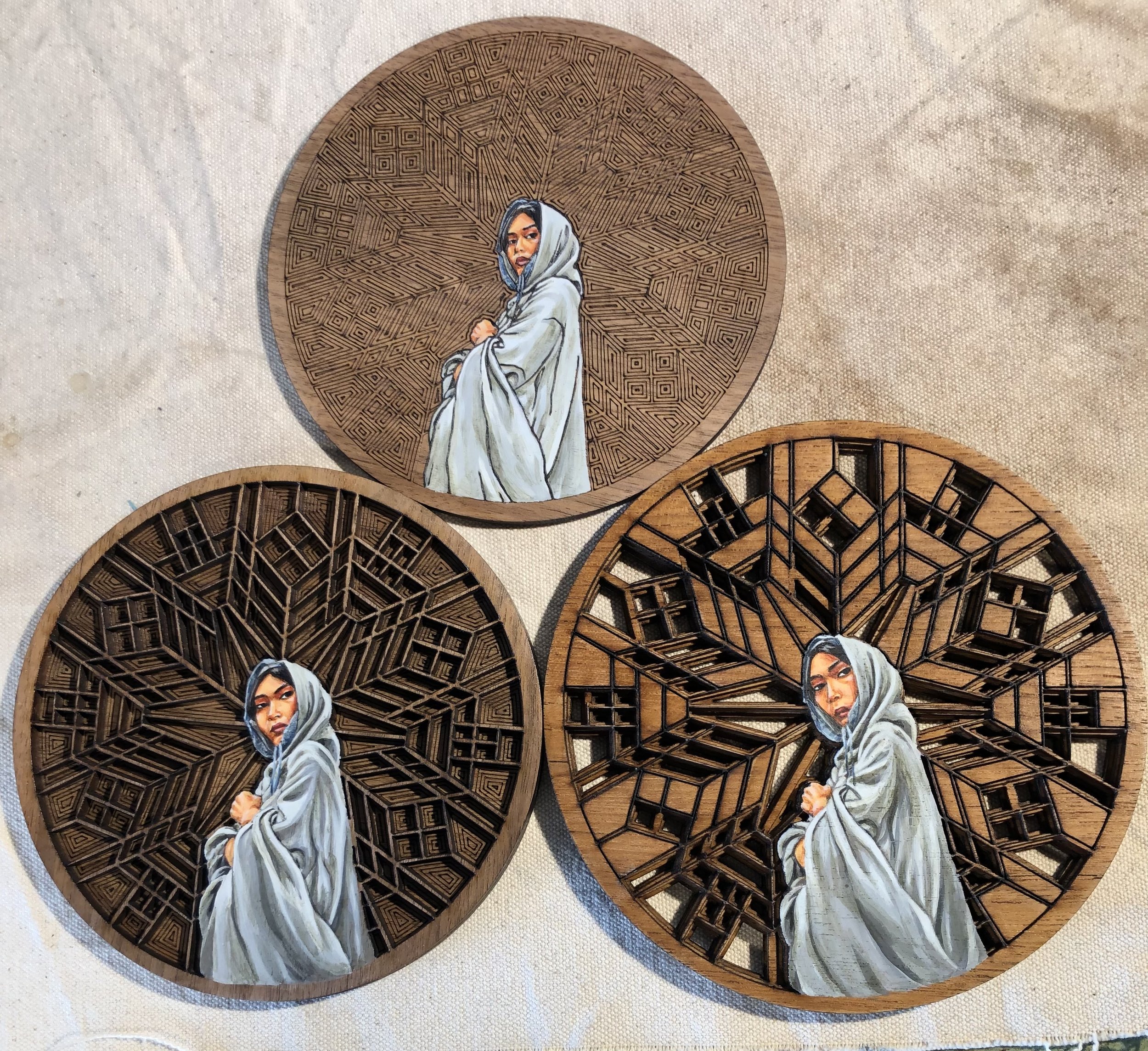 Designed & Acrylic Painted, Lazer Cut by Alexander Jones