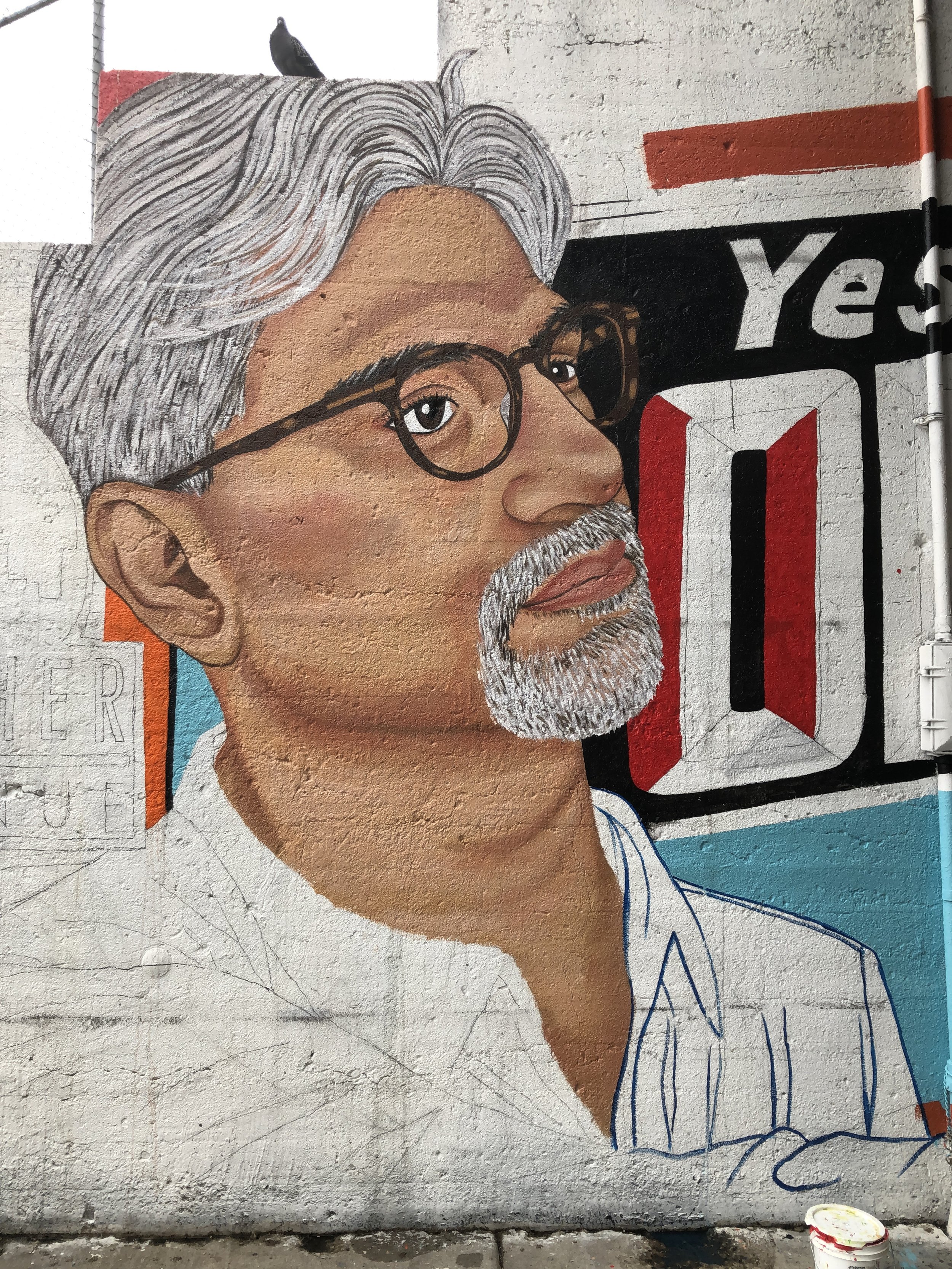 In-progress mural for Archer Heights