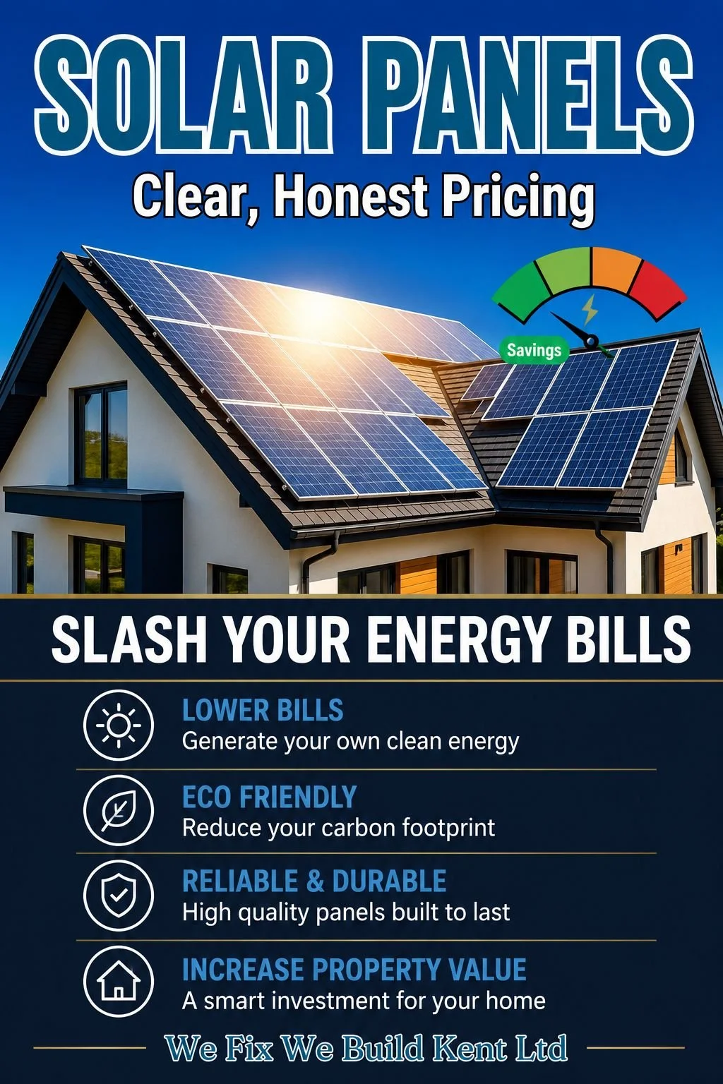 Lower Energy Bills

Generate your own renewable electricity and reduce rising energy costs.

Eco-Friendly Energy

Lower your carbon footprint with clean solar power.

High-Efficiency Solar Panels

Premium solar PV systems designed for maximum perform