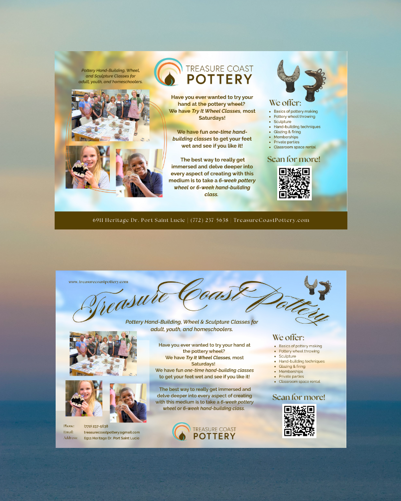 Two magazine advertisements for Treasure Coast Pottery