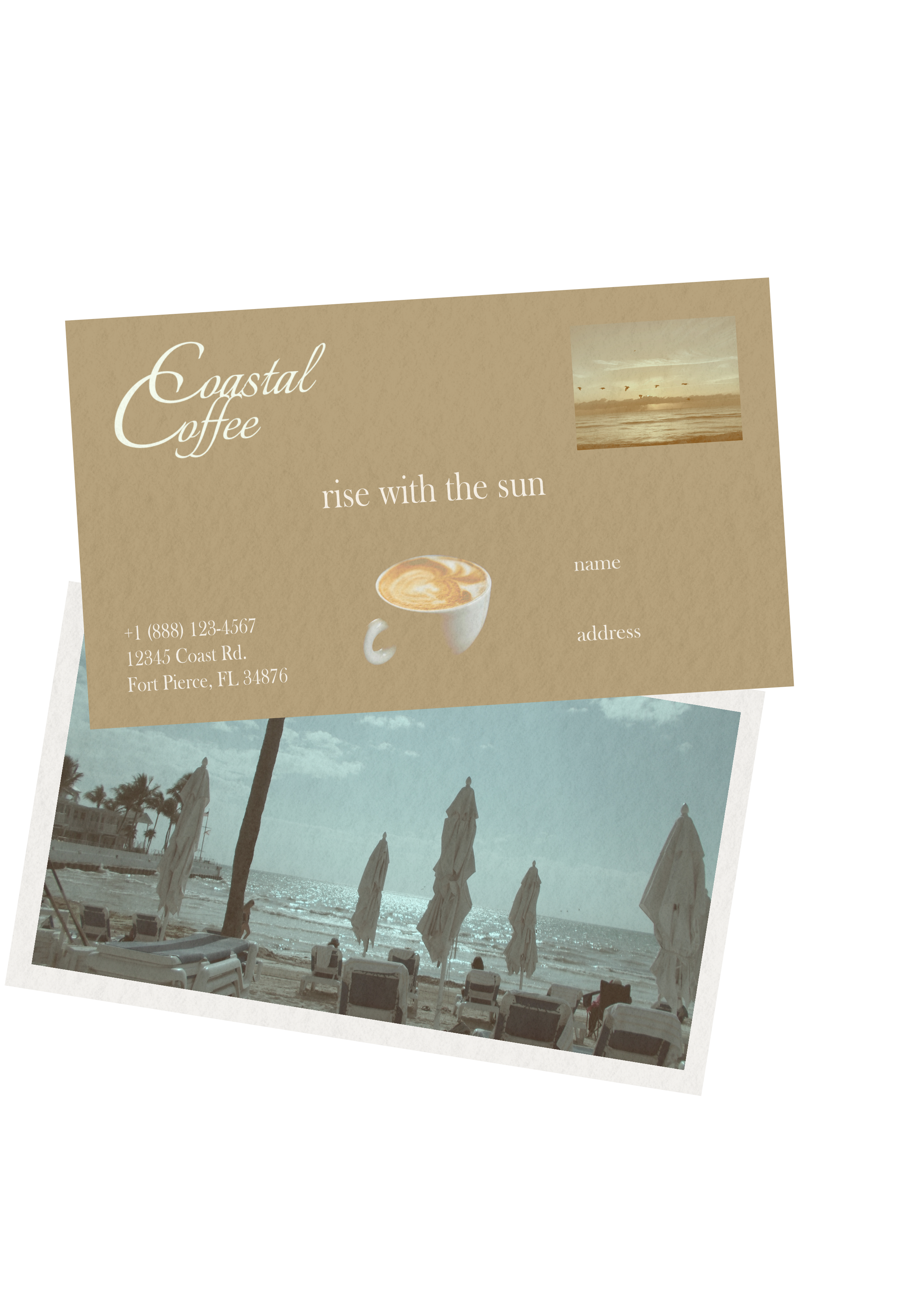 Postcard designed as merchandise for Coastal Coffee.