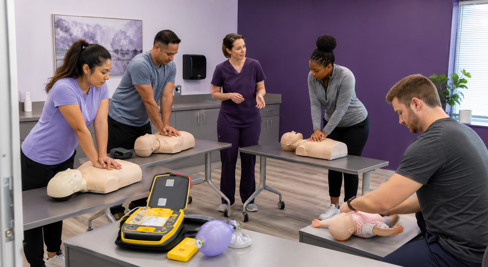 Instructor-led CPR and basic life support training at Hummingbird Institute