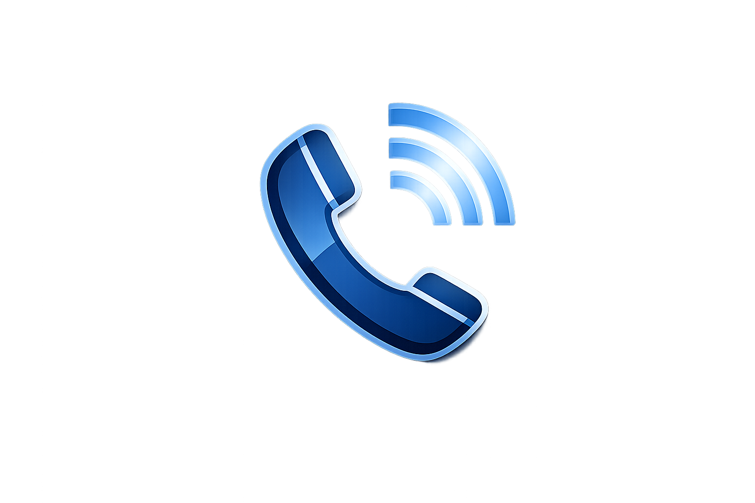Icon of a phone receiver with wireless signal waves indicating a phone call or communication.