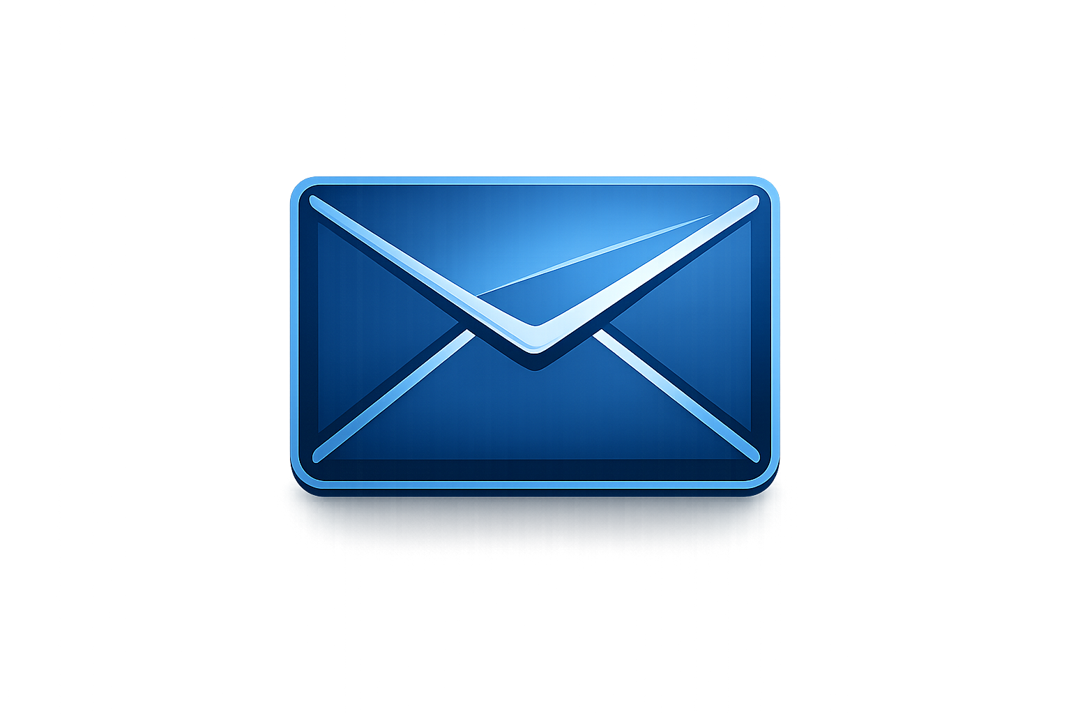 Digital icon of a blue envelope, representing email or messaging.