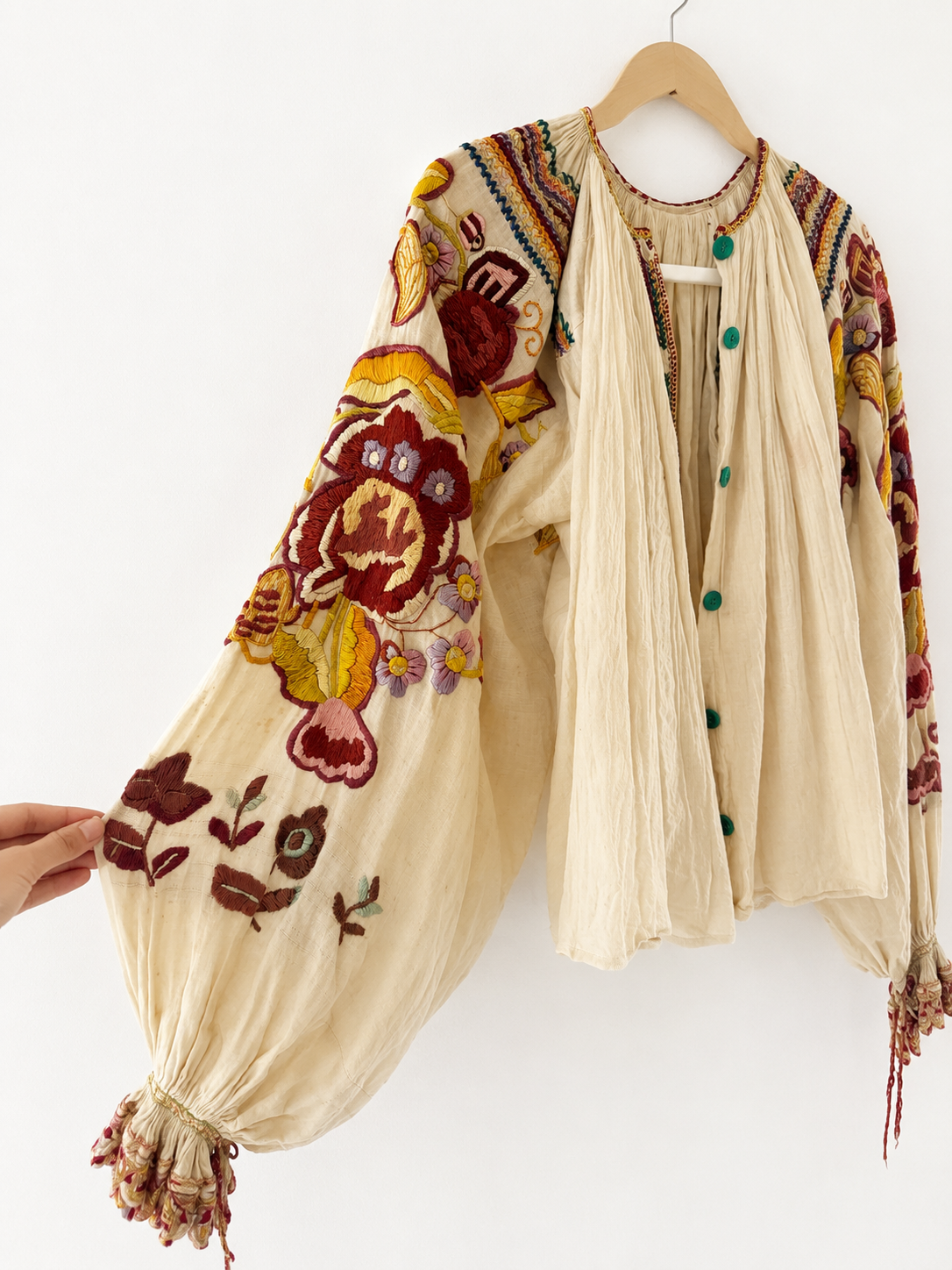Antique Croatian Embroidered Folk Blouse 4.png