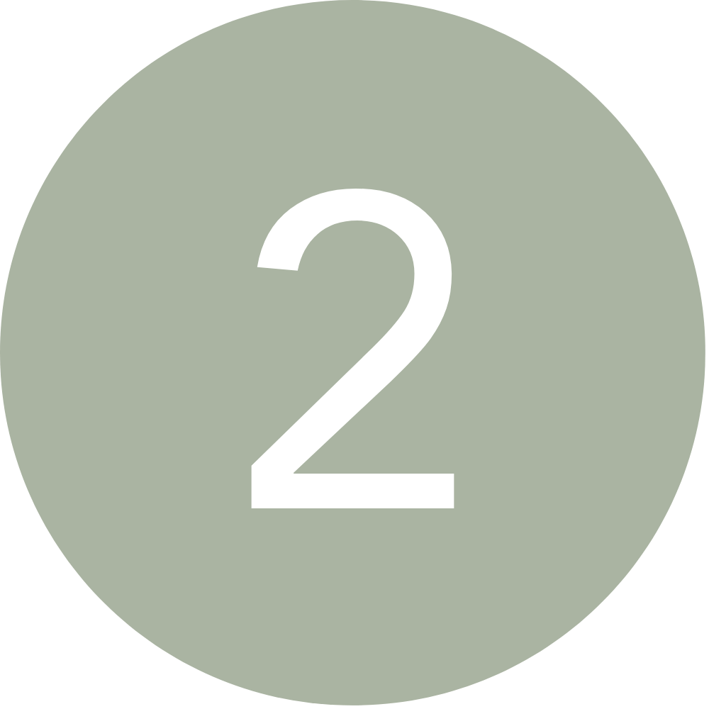 A large gray circle with a white number 2 in the center.