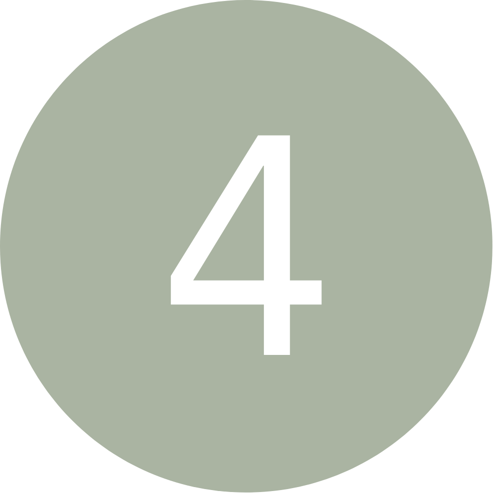 A circular digital countdown timer showing the number 4 in white, set against a soft grey background.