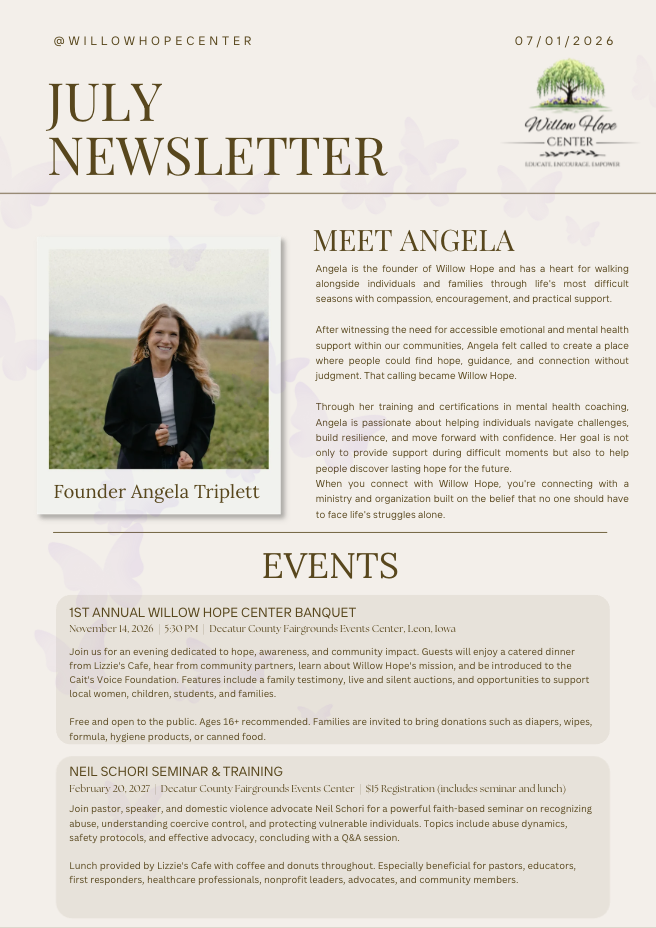 Willow Hope Center Newsletters