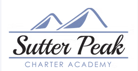 Sutter Peak Charter Academy logo with stylized mountain peaks above the school name