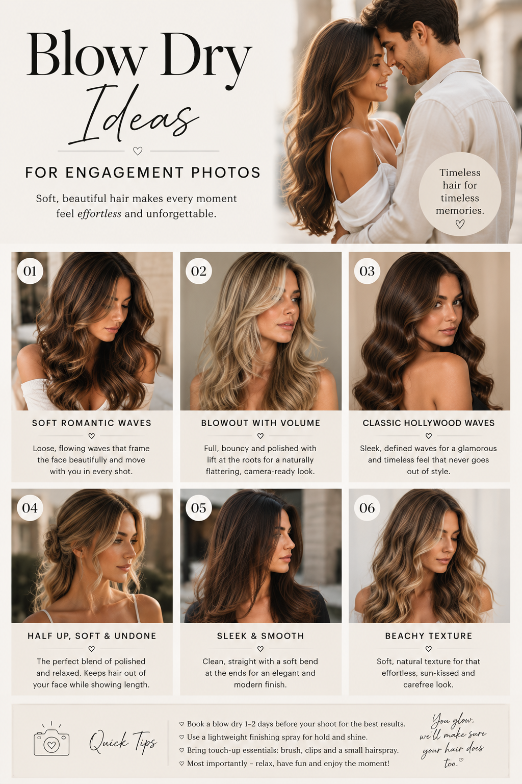 Blow Dry Ideas for Engagement Photos