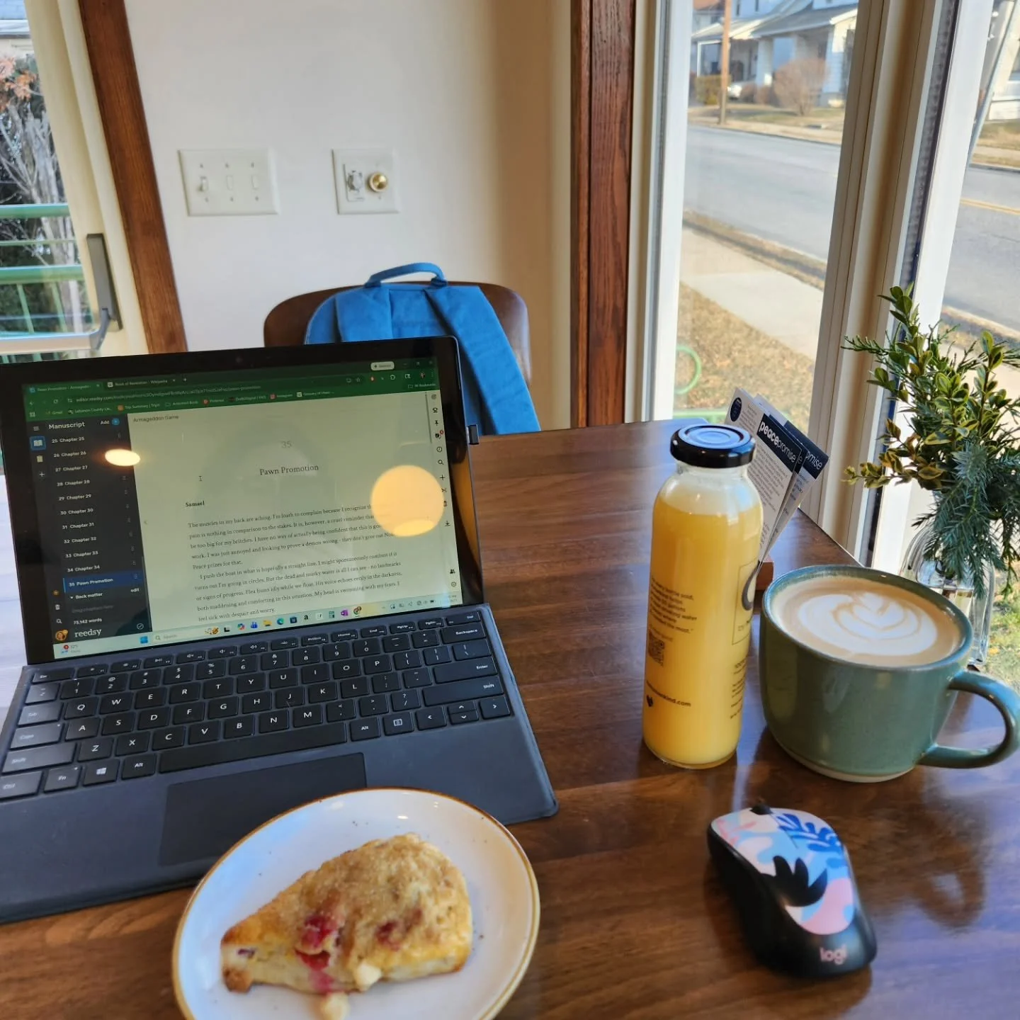 Today's writing spot ☕️&hearts;️📚
@goodgroundcoffeecompany