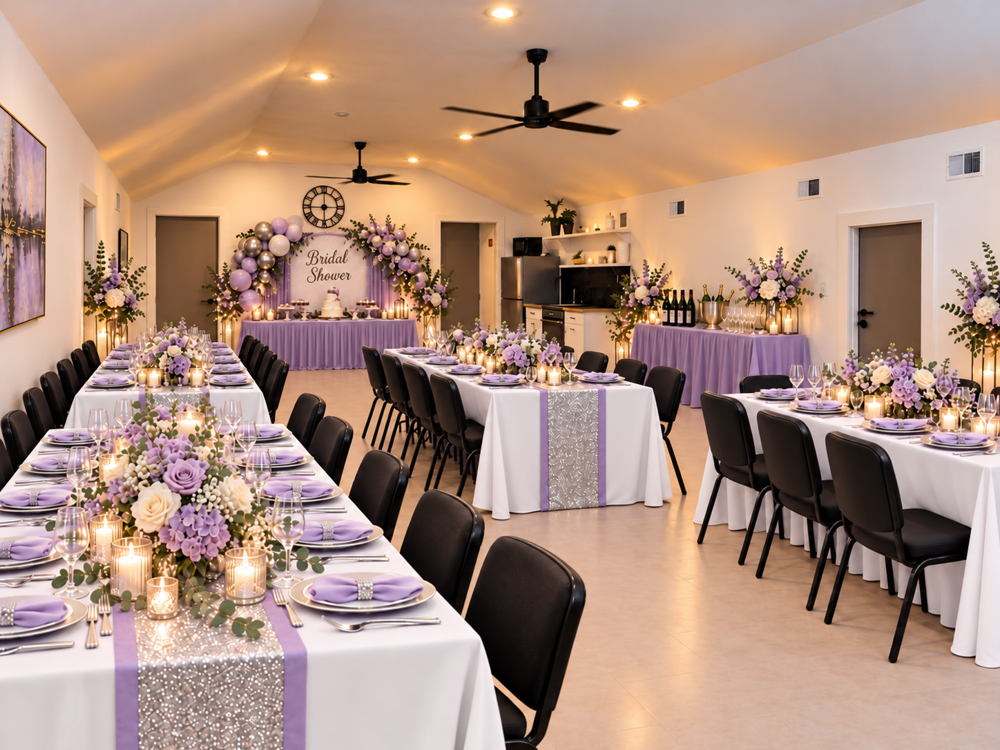 Bridal Shower setup in custom private event space