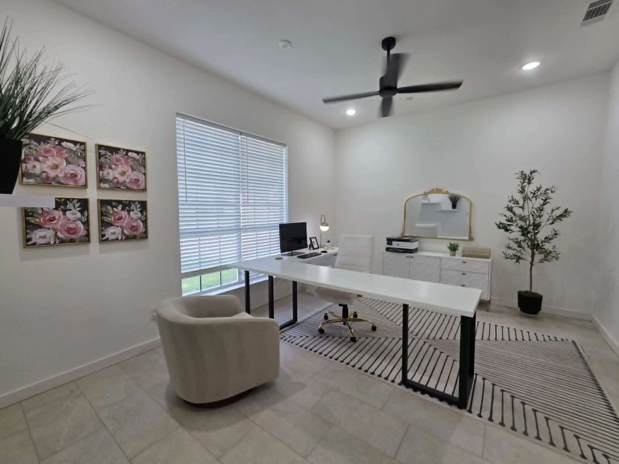 Private executive office suite with furnished workspace and locking door in Arlington, Texas.