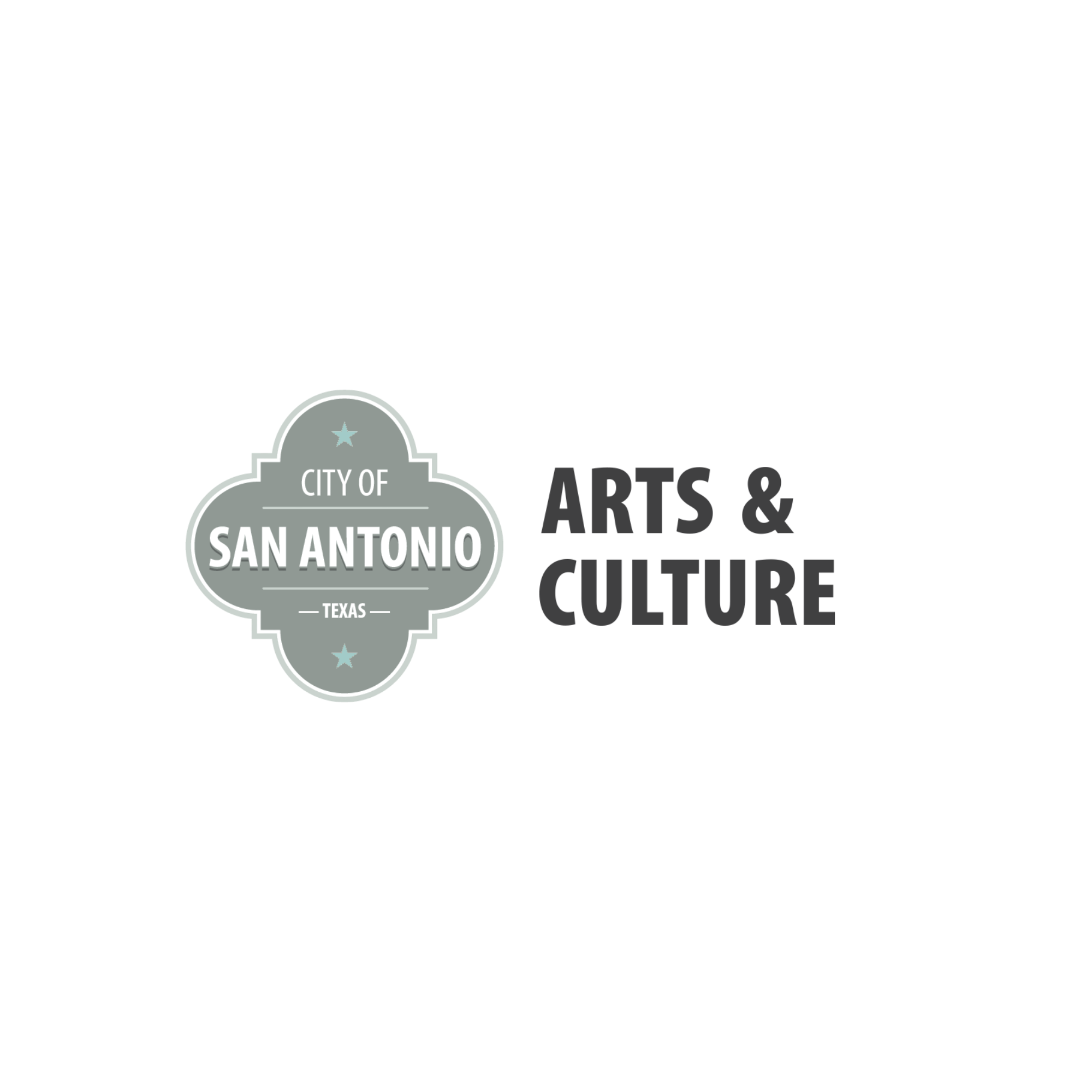 Logo for the San Antonio, Texas city with stars and text.