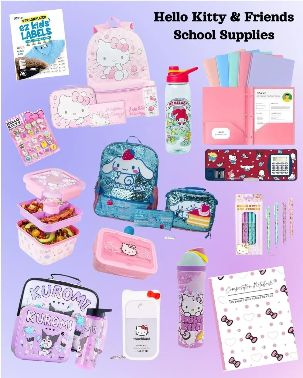 Hello Kitty and Friends School Supplies