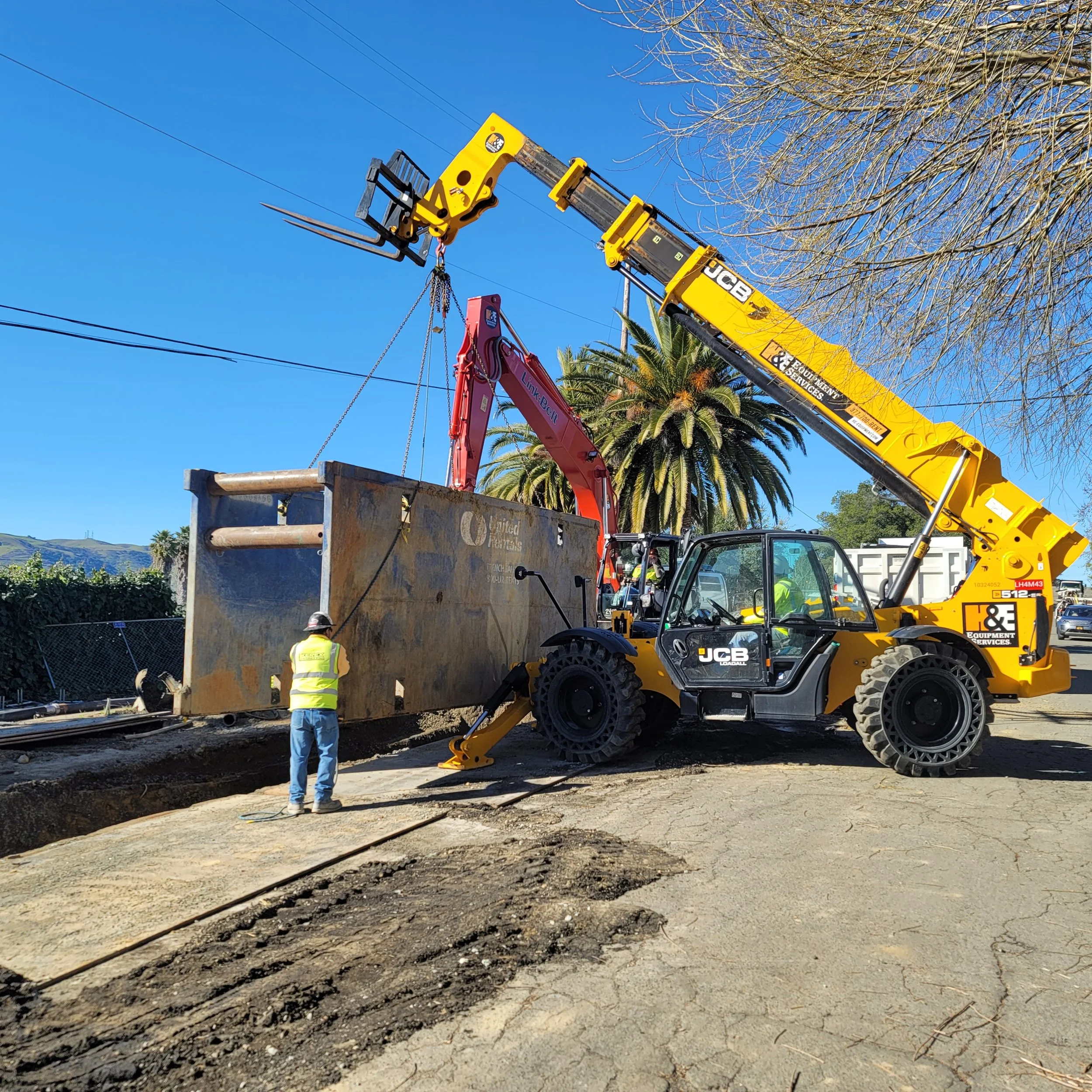 KEREX Engineering installing precast stormwater infrastructure as part of a public works drainage improvement project in Northern California.