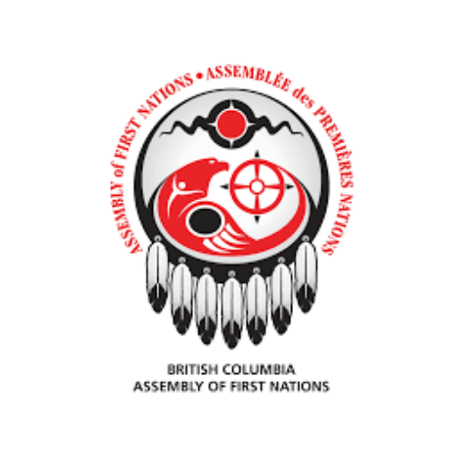 Native American-style emblem with a wolf, a lightning bolt, and dreamcatcher elements in black, red, and white colors.