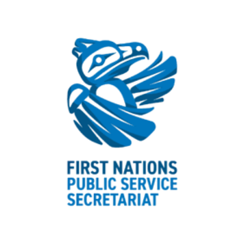 Logo of a stylized bird wrapped in blue ribbons with the text 'First Nations Public Service Secretary' below.