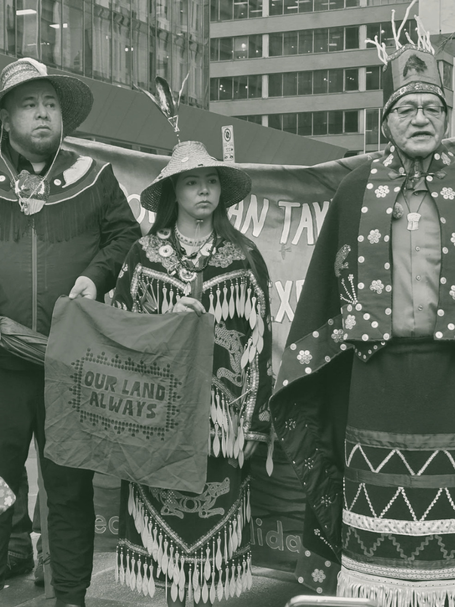 Katisha Paul and Hereditary Chief Na'moks protesting against LNG