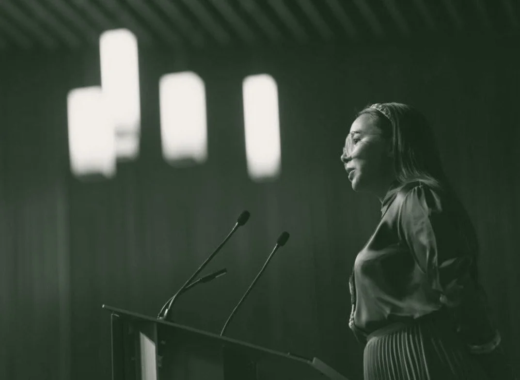 Katisha Paul speaking at the Indigenous Properity Partnership Success Showcase. Katisha Paul won an award for Outstanding Indigenous Youth Leadership.