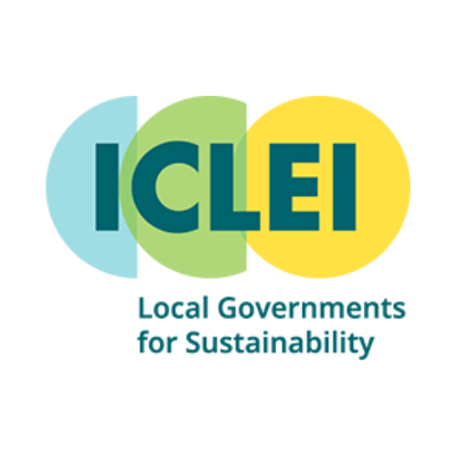 Logo for ICLEI, Local Governments for Sustainability, featuring overlapping circles in blue, green, yellow, and orange with text.