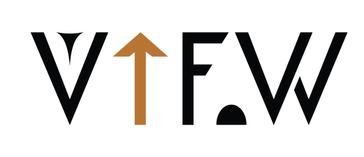 The text 'VFW' with an upward arrow replacing the letter 'I'