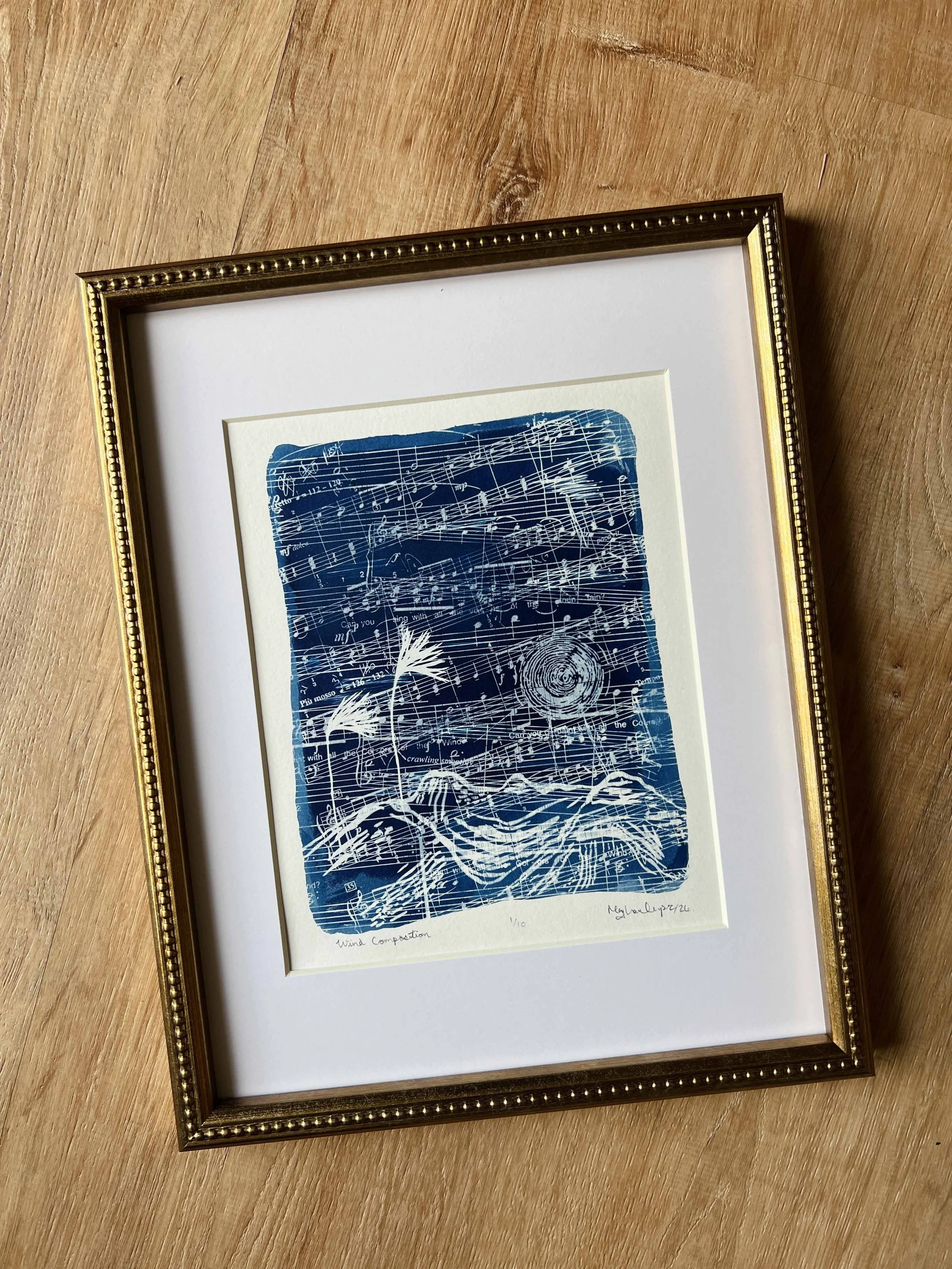 'Wind Composition' Original Cyanotype Artwork