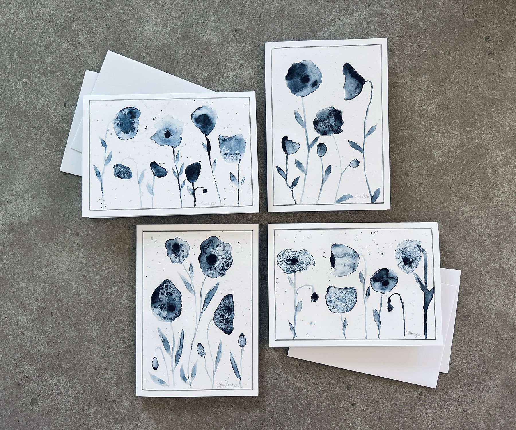 Fine Art Greeting Cards: Black & White (Set of 4)