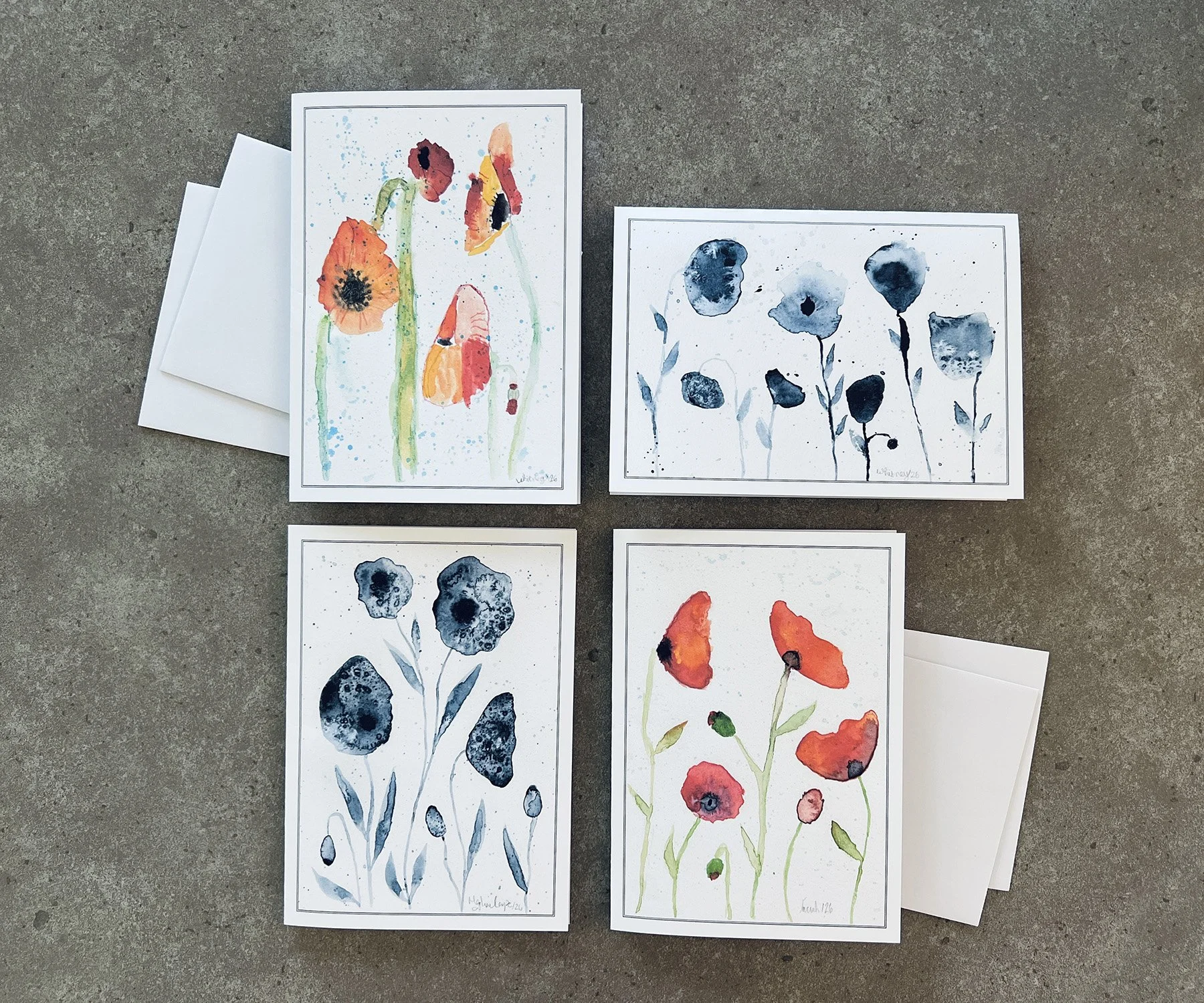 Fine Art Greeting Cards: Color & BW (Set of 4)