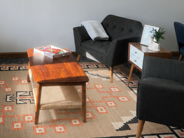 The AHead Wellness waiting room, a cozy, and comfortable space for all current and future patients.