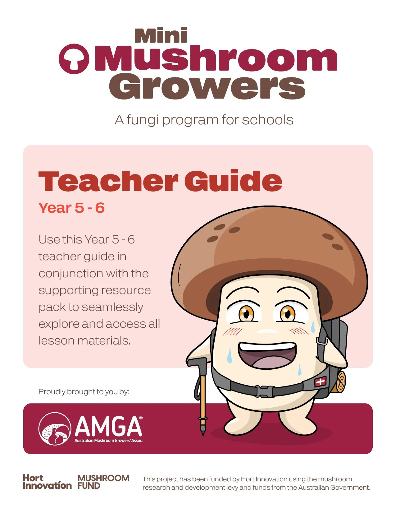 Teacher resources, printable worksheets and classroom activities designed to reinforce key learning outcomes while maintaining a consistent visual identity across the Mini Mushroom Growers program.