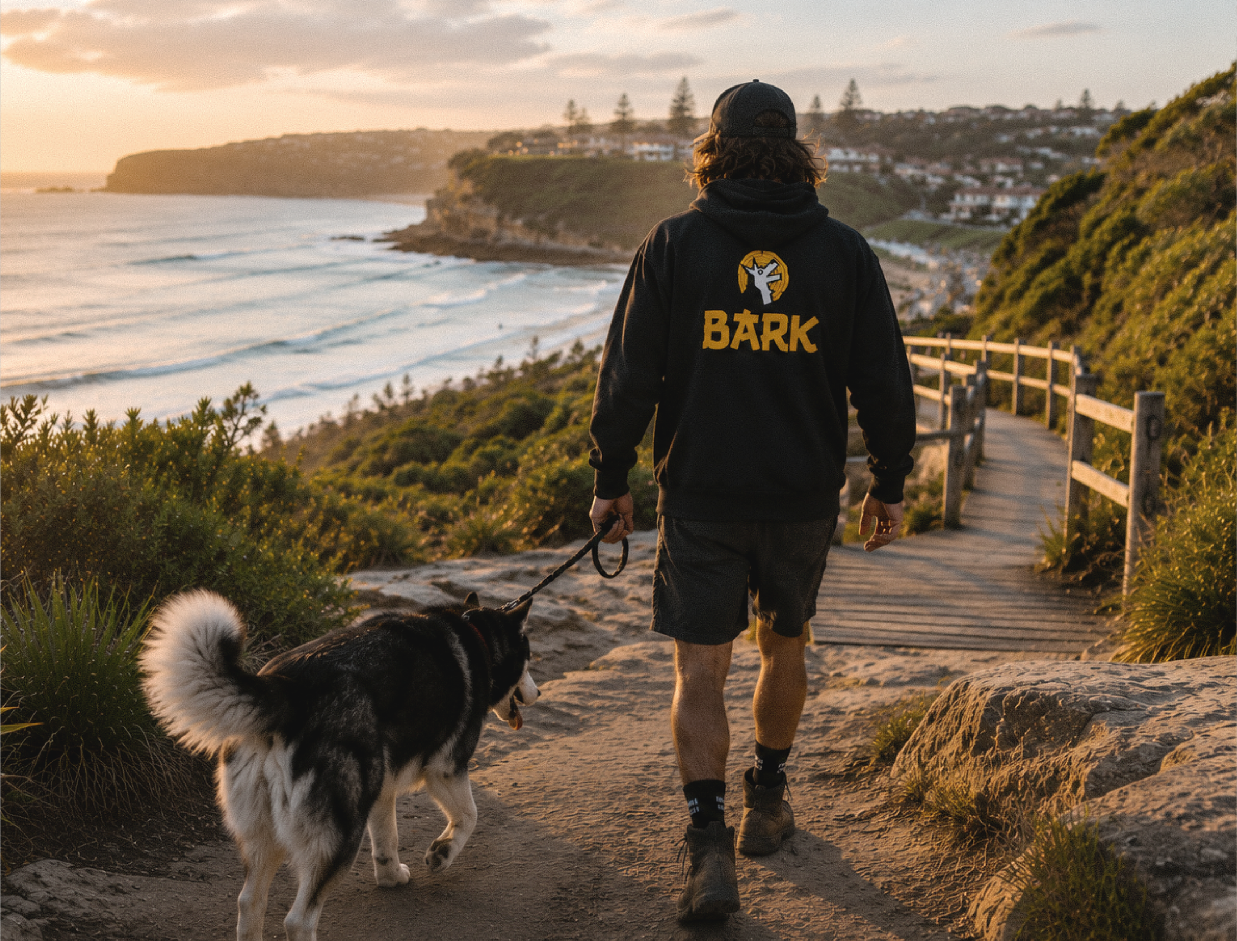 Custom branded apparel created for Bark Construction, applying the visual identity across workwear that reflects the company's rugged personality while reinforcing a professional on-site presence.