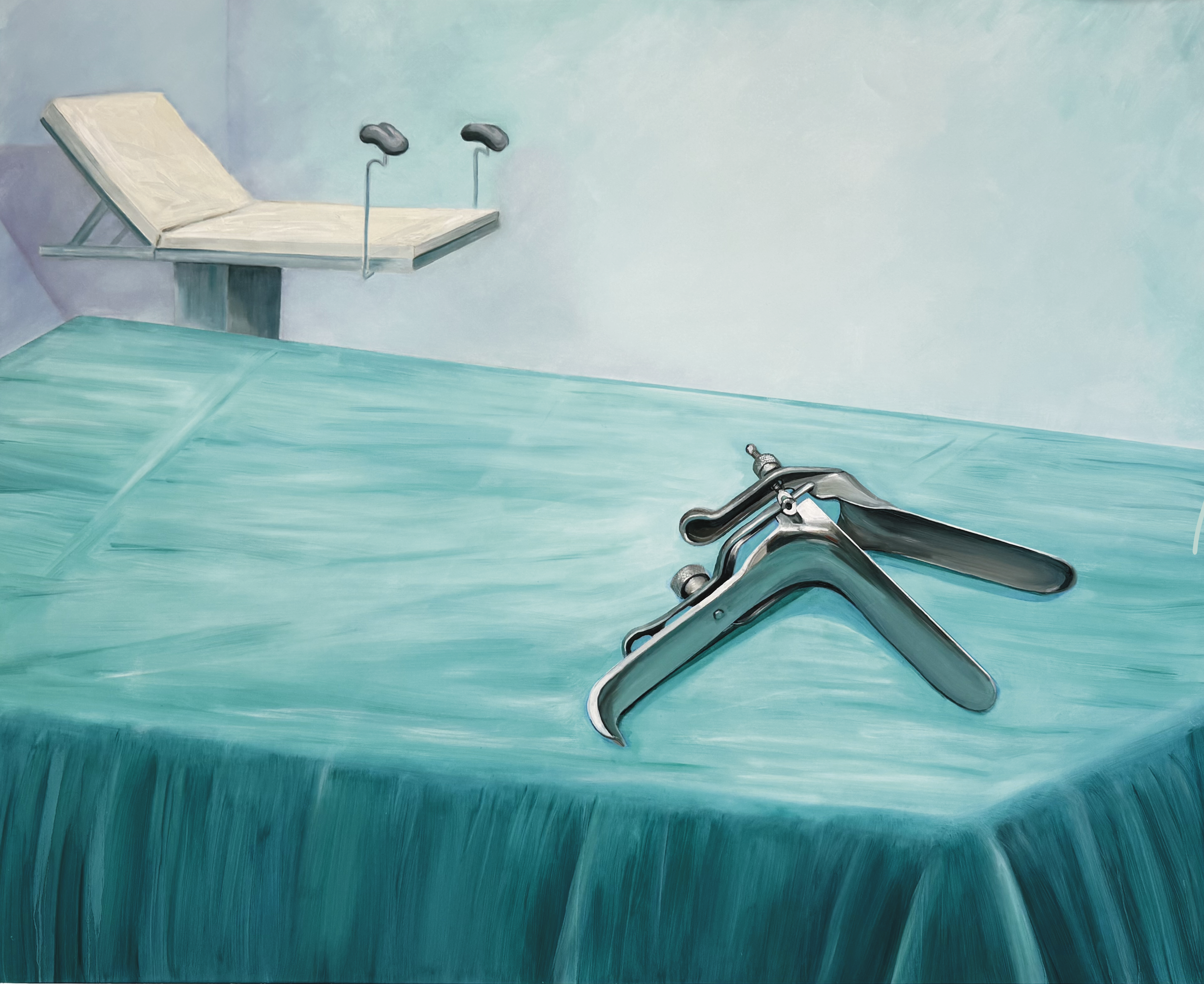 Threshold (Examination Room), 2026

Oil on paper, 150 × 125 cm 

