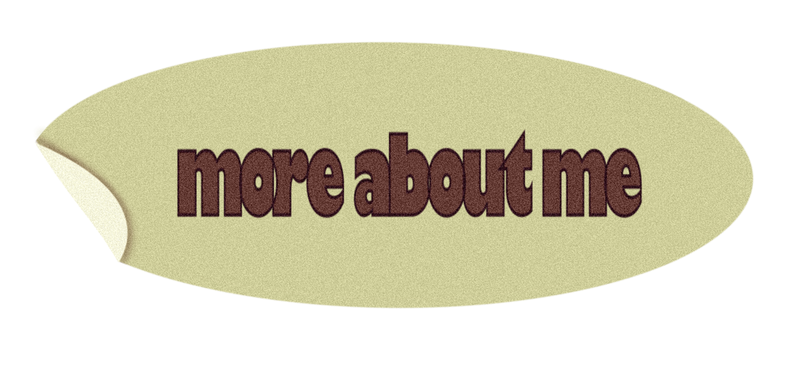 Speech bubble with the word "moreaboutme" inside.