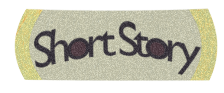 Close-up of a sign with the words "Short Story" in black font on a yellowish background.