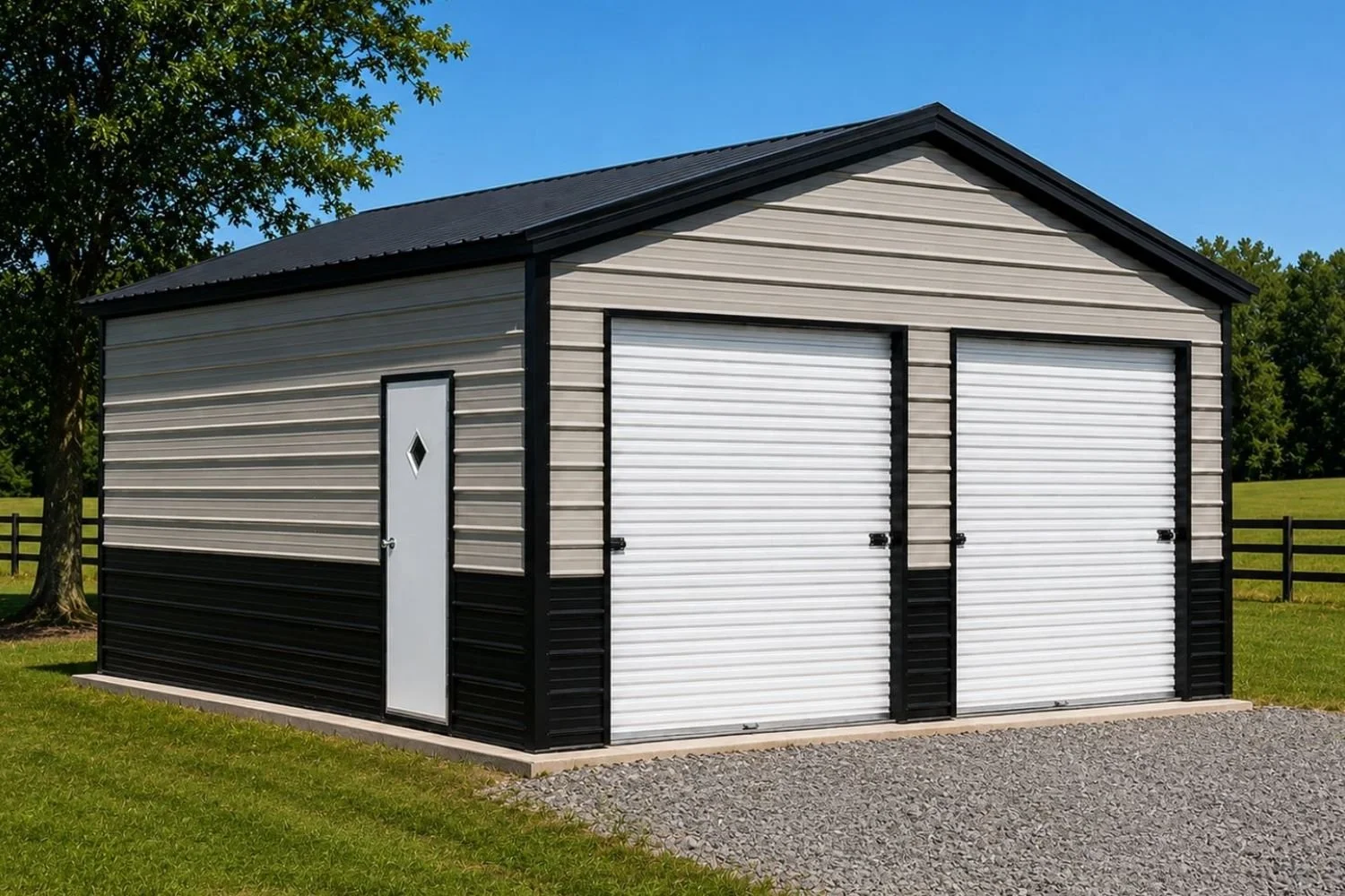 a clay and black garage