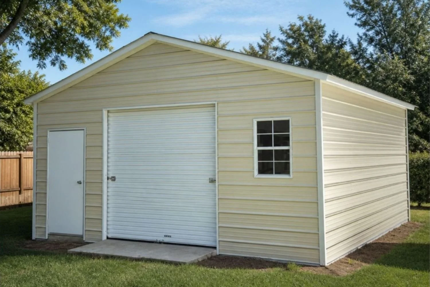 a steel backyard storage shed