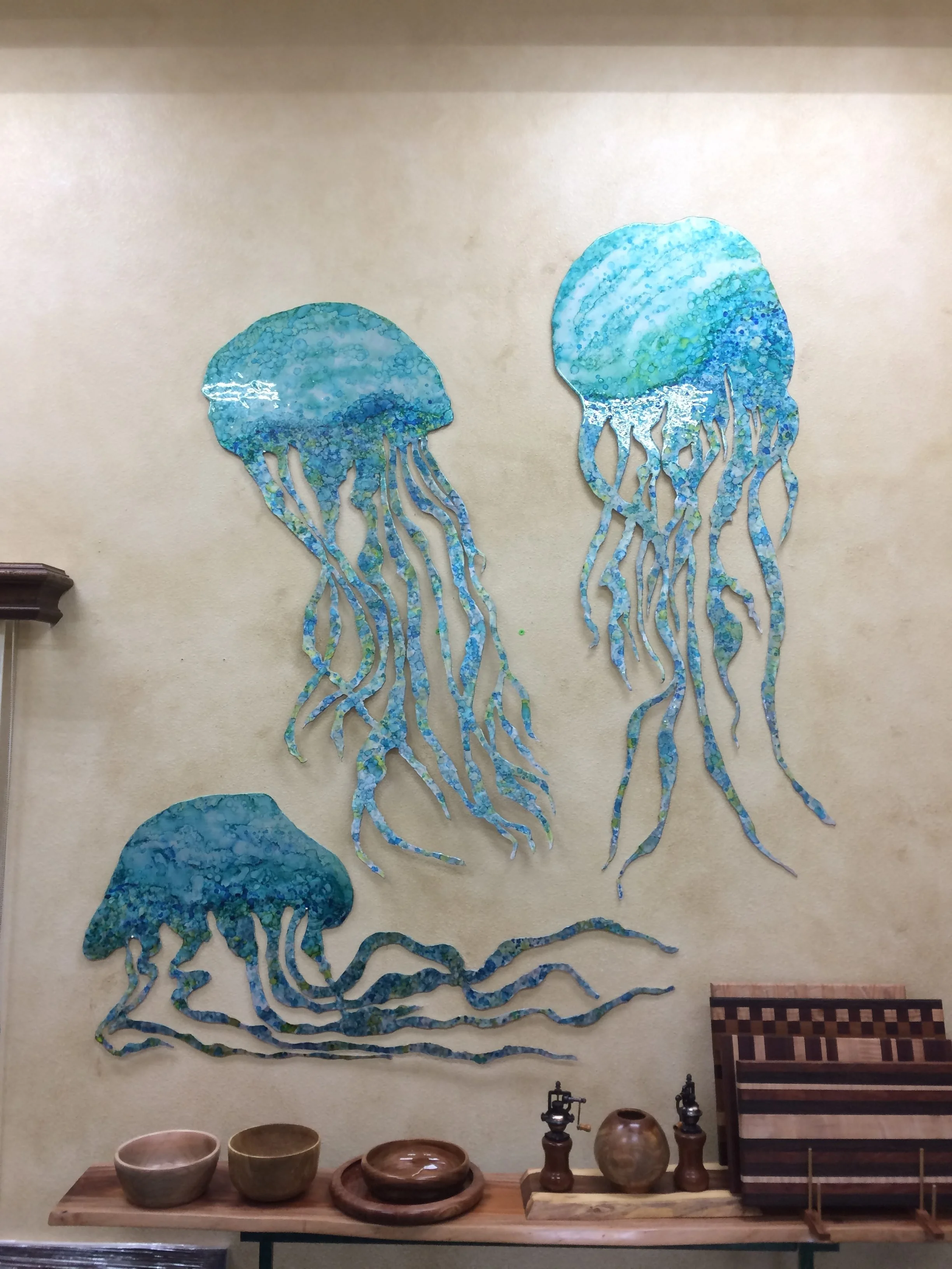 Jellyfish on Aluminum & Resin