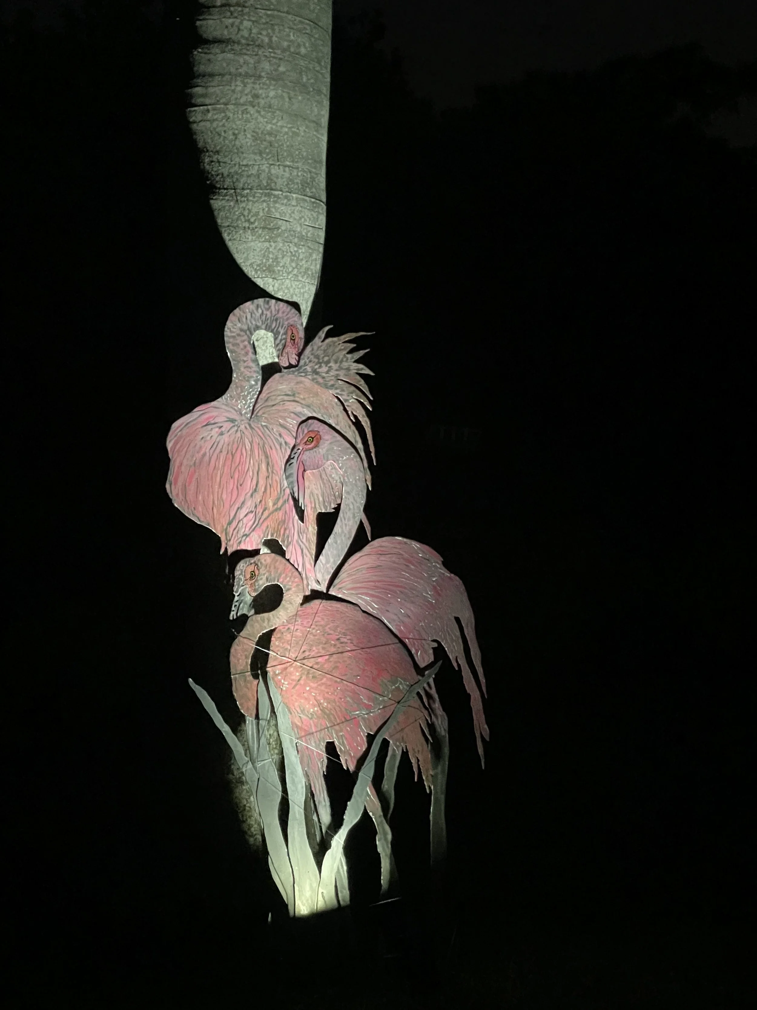Aluminum Pink Flamingo Family