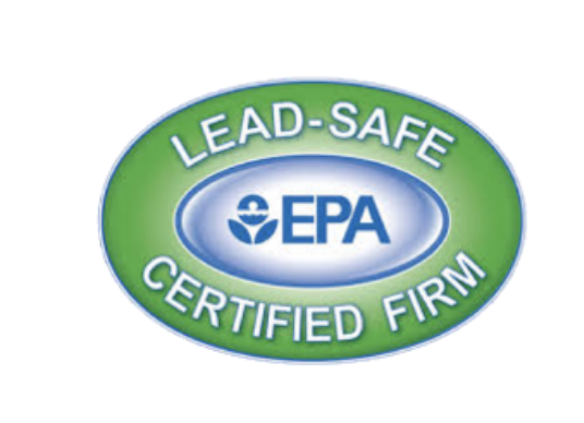 EPA Lead-Safe Certified Firm logo with green oval and blue text
