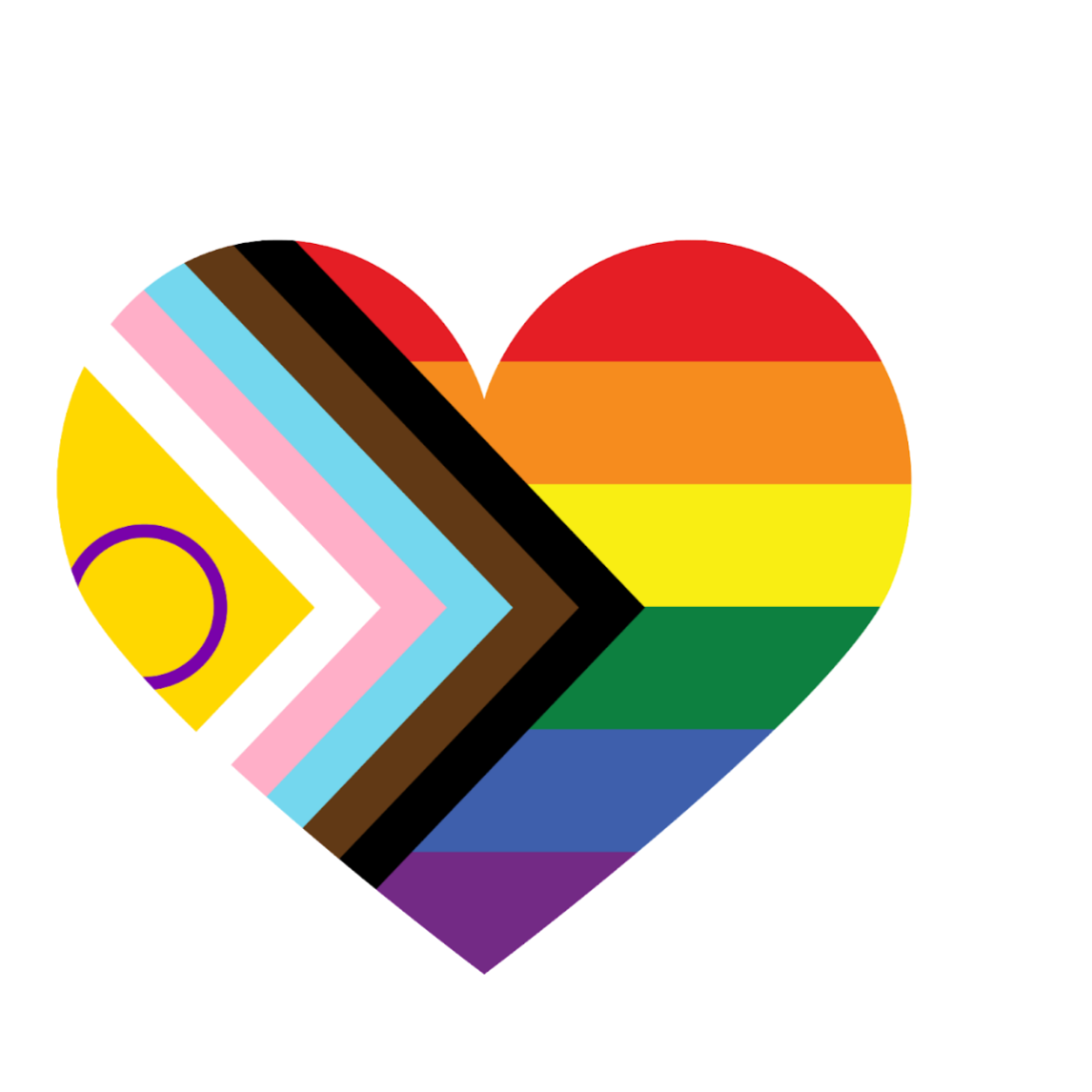 A heart with rainbow stripes and a transgender pride flag overlay