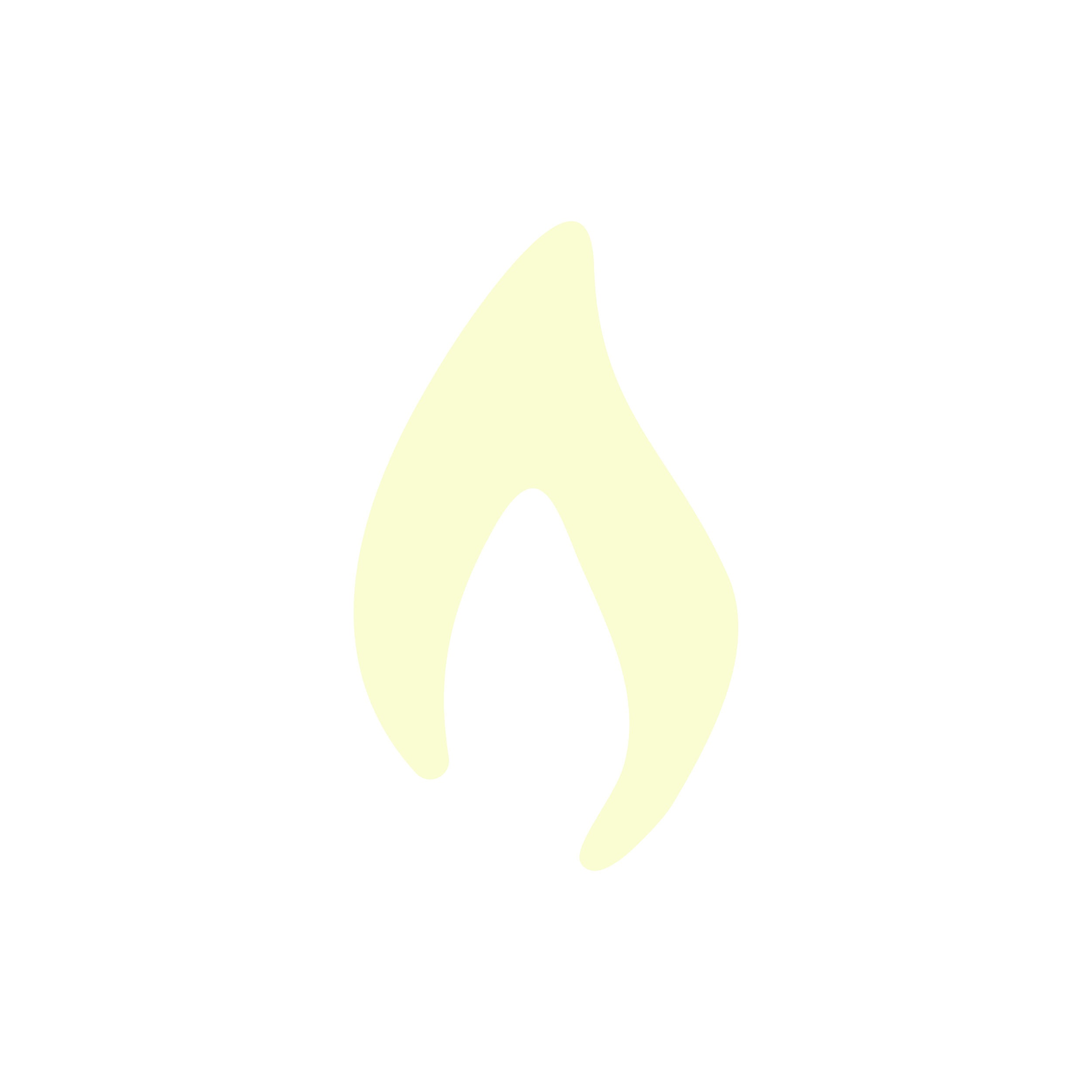 Large white flame. A part of the Luminary logo.