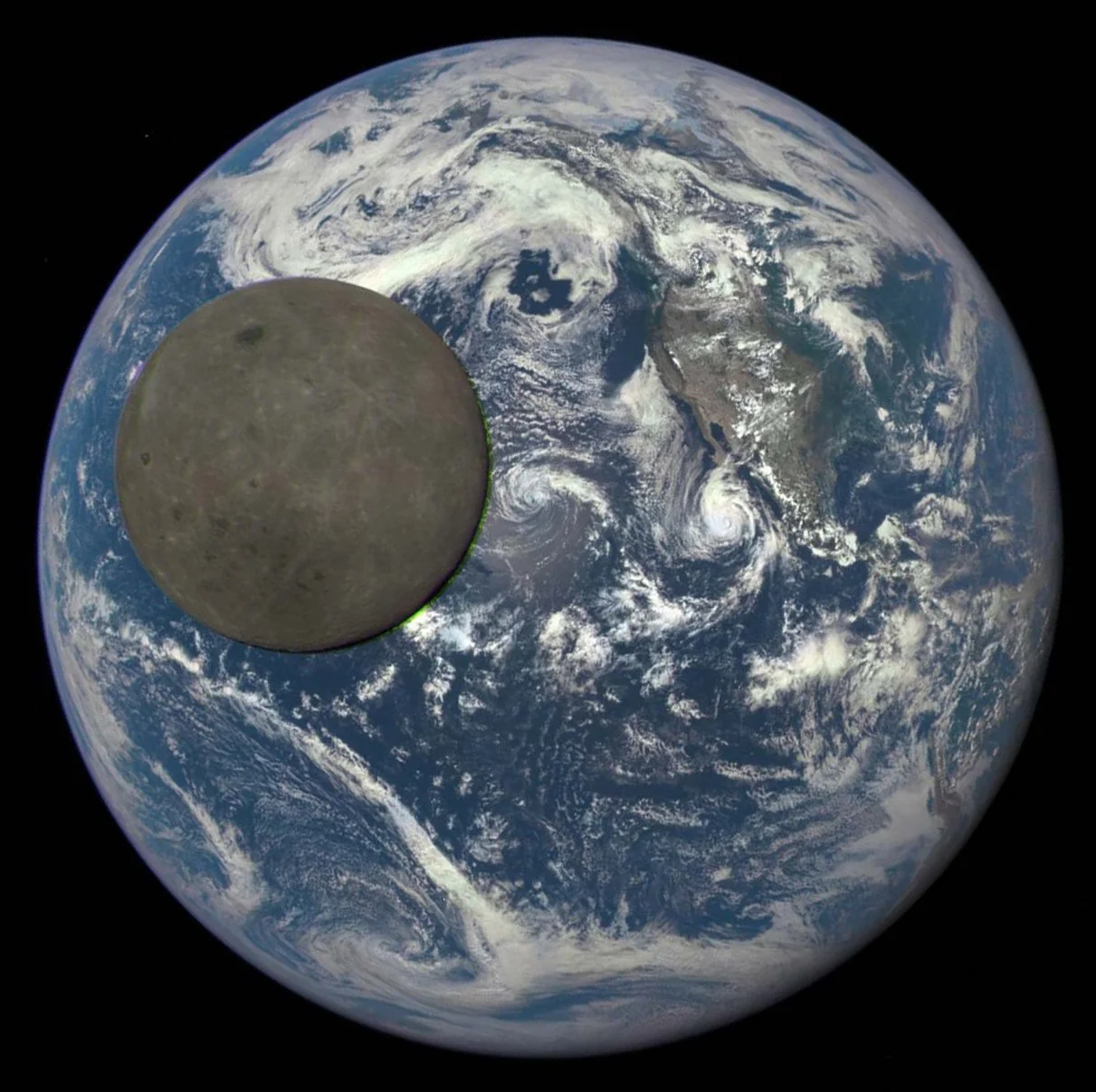NASA photograph of the Moon over Hawaii.
